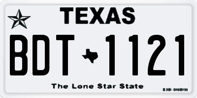 TX license plate BDT1121