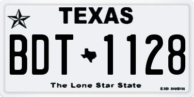 TX license plate BDT1128