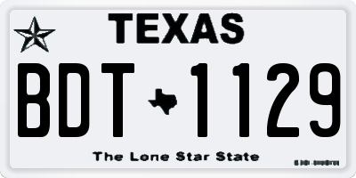 TX license plate BDT1129
