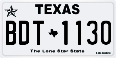 TX license plate BDT1130
