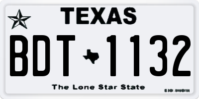 TX license plate BDT1132
