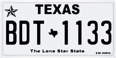 TX license plate BDT1133