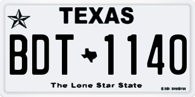 TX license plate BDT1140