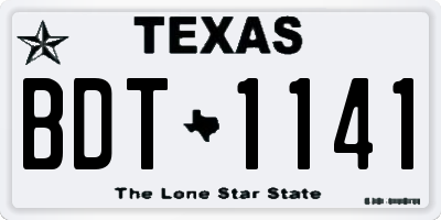 TX license plate BDT1141