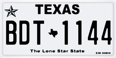 TX license plate BDT1144