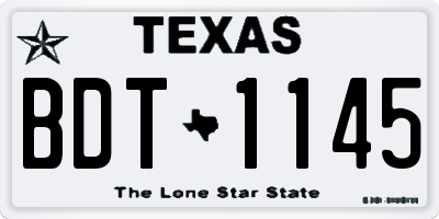 TX license plate BDT1145