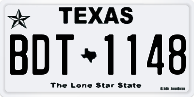 TX license plate BDT1148
