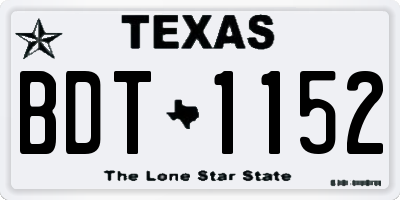 TX license plate BDT1152
