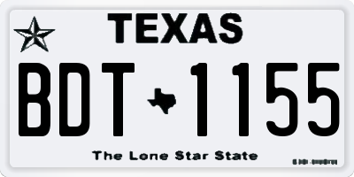 TX license plate BDT1155