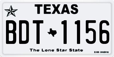 TX license plate BDT1156