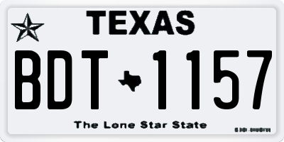 TX license plate BDT1157