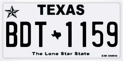 TX license plate BDT1159