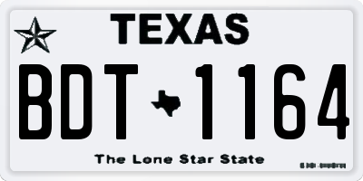 TX license plate BDT1164