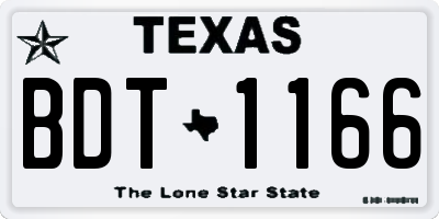 TX license plate BDT1166