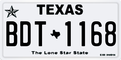 TX license plate BDT1168