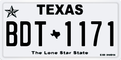 TX license plate BDT1171