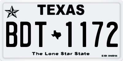 TX license plate BDT1172