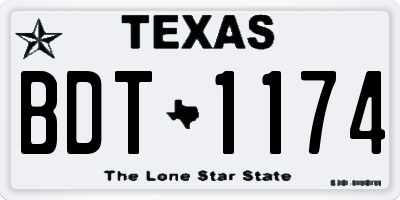 TX license plate BDT1174
