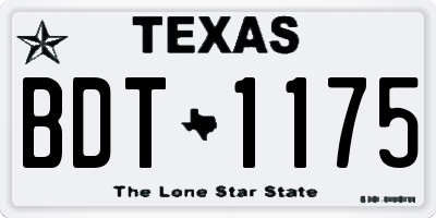 TX license plate BDT1175