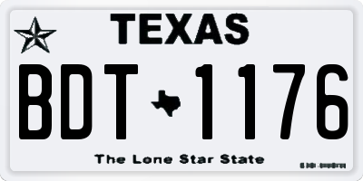 TX license plate BDT1176