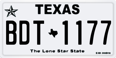 TX license plate BDT1177