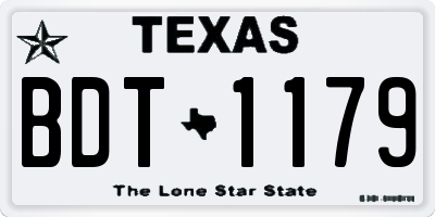 TX license plate BDT1179