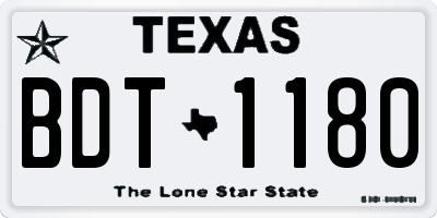 TX license plate BDT1180