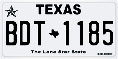 TX license plate BDT1185