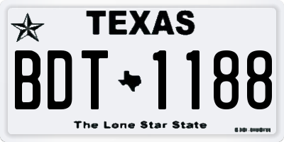 TX license plate BDT1188