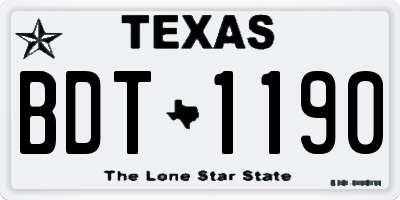 TX license plate BDT1190
