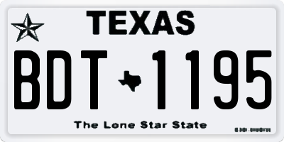 TX license plate BDT1195