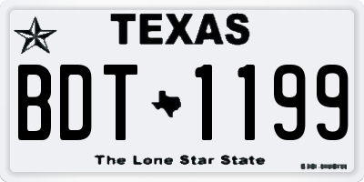 TX license plate BDT1199