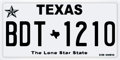 TX license plate BDT1210