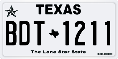 TX license plate BDT1211