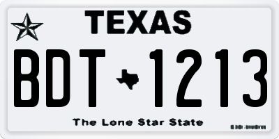 TX license plate BDT1213