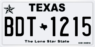TX license plate BDT1215
