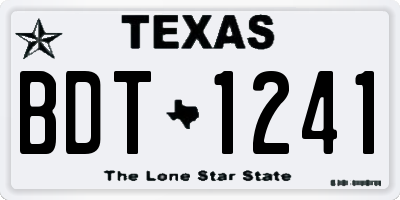 TX license plate BDT1241