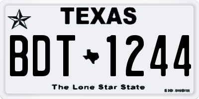 TX license plate BDT1244