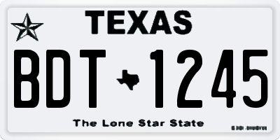 TX license plate BDT1245