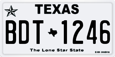 TX license plate BDT1246