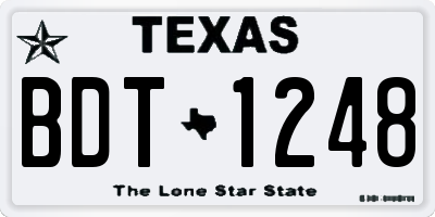 TX license plate BDT1248