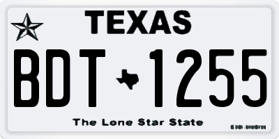 TX license plate BDT1255