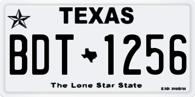 TX license plate BDT1256