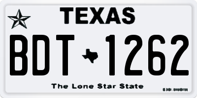 TX license plate BDT1262