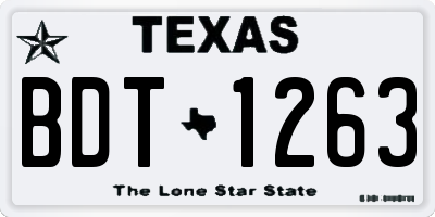 TX license plate BDT1263