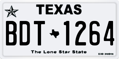 TX license plate BDT1264