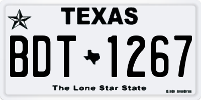 TX license plate BDT1267