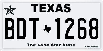 TX license plate BDT1268