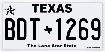 TX license plate BDT1269