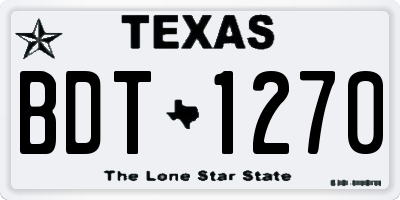 TX license plate BDT1270